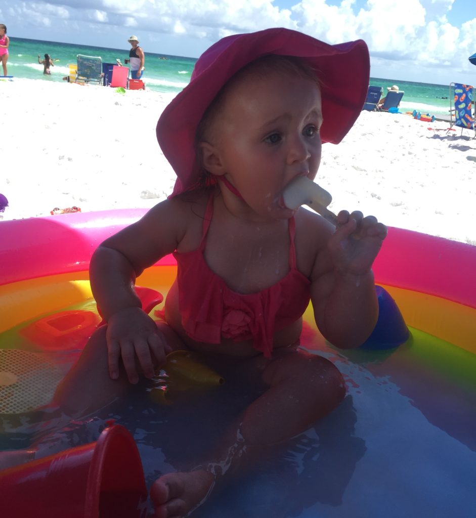 Her own private pool on the beach!