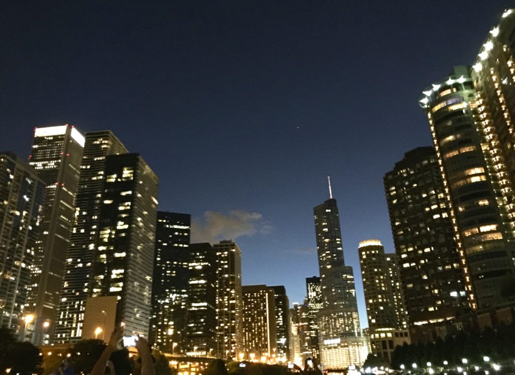 Chicago is beautiful at night. 